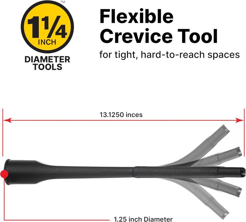 SHOPVAC Shop 9017900 Flexible Crevice Tool, 1.25 Inch Diameter x 12 Inch Length, Accessing Tight Spaces and Corners, (1-Pack) - Image 3